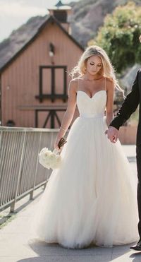 Beauty Spaghetti strap sweetheart tulle beach wedding dress,bridal gown  Processing time: 15-35 business days  Shipping Time: 3-5 business days  Fabric:Tulle     Hemline/Train:Floor-length  Back Detail:Zipper Sleeve Length: Sleeveless Embellishments:Ruching, Shown Color: Refer to image Bui