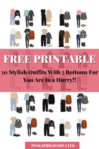 What to wear when you are in a hurry! Download the free 30 days of easy and stylish outfit ideas guide.