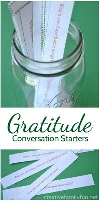 Printable gratitude conversation starters for Thanksgiving and Christmas to help…