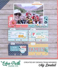 Family layout by Aly Dosdall with the "The Story of Our Family" collection and designer dies by #EchoParkPaper