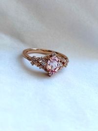 Enchanted Forest Pink Sapphire Engagement Ring. Vintage Filigree Ring. Engagement Ring. Peach Sapphire Rose Gold Ring by Eidelprecious - Etsy Australia