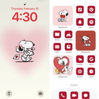 Valentines phone layout idea {red, love, cute, hearts, snoopy, valentines}