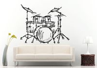 Music Musical Instruments Drums Drum Set Wall Decal Vinyl