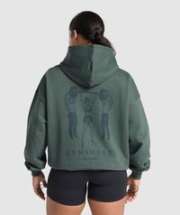 Gymshark Retro Lifting Oversized Hoodie - Slate Teal