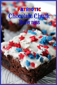 Patriotic Chocolate Chunk Brownies ~ Just About Baked