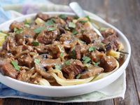 Paleo Beef Stroganoff by Ashley of MyHeartBeets.com