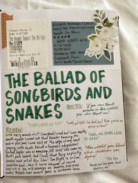 the ballad of songbirds and snakes / tbosas in theaters journal page