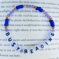 A beautiful, stretchy, easy-to-wear bracelet for book lovers . Crafted quality Japanese seed beads,  and pretty crystals, this stunning and stackable bracelet is the perfect gift a book lover, and your besties in your book club.  Handcrafted with love by a book loving English teacher. 📚 *please note--this bracelet contains copper beads *