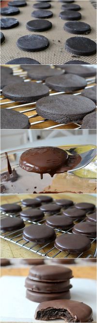 Homemade Thin Mints Recipe - Maybe I won't have to wait for the girl scouts to come around again! #Desserts #Impatient