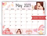 EDITABLE May 2023 Calendar, Printable Wall Calendar 2023, Mothers Day Calendar, Monthly Calendar, Classroom Calendar, Family Calendar by cherylprintables on Etsy