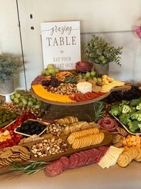 This grazing table wood sign is perfect for your bridal shower, wedding, birthday, graduation or any other celebration! Perfect rustic decoration to add to any charcuterie table!