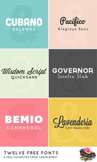 Twelve free fonts.