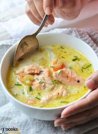 Alaskan Salmon Chowder | Healthy Salmon Chowder in Instant Pot (Video) » Foodies Terminal