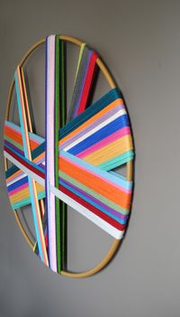 XL Hoop STRING Wall Art Colorful Wrapped Hoop Unique Art - Etsy UK