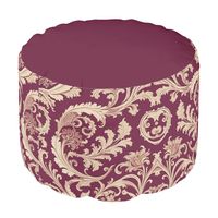 Maroon and Beige Vintage Pattern  Pouf