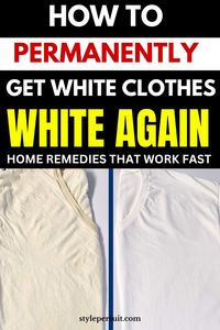 Is one of you clothings loosing its bright white? Its time to give it life again. Use these super simple methods to whiten white clothes naturally