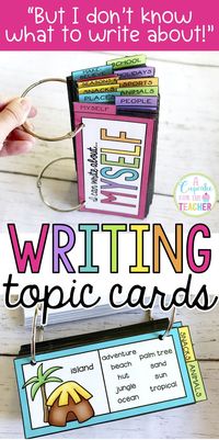 Writing topic cards will help inspire your students and cure writer's block!  Kids often don�t know what to write about or how to spell a word.  These writing prompts will get your first grade and second grade kids writing on their own! Great for centers