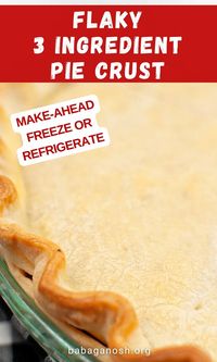 Make homemade pie crust from scratch! This easy 3 ingredient pie crust recipe is an all butter crust, and it's perfect for all kinds of pies, savory or sweet. This recipe has lots of tips for making pie crust, as well as tips for par baking and blind baking. Make a savory pot pie for dinner using this easy pie crust recipe! Save this recipe for whenever you need it.