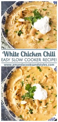 Crockpot Creamy White Chicken Chili