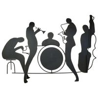 Signed Jazz Band Metal Wall Sculpture by Curtis Jere 1