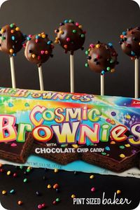 Little Debbie Cosmic Brownie Pops. So easy and fun to make and decorate. from @pintsizedbaker