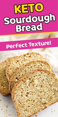 Learn how to make this simple and delicious keto sourdough bread. Perfect for sandwiches or toast! Perfect for anyone following low carb eating! Perfect for recipe for the keto diet. Follow me for more. #Keto #KetoDiet #KetoBread