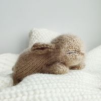 Sleeping bunny knitting pattern. | DailyDoll Shop