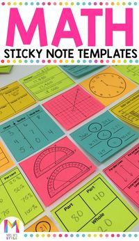 These sticky note math templates are such a fun addition to your math lesson. They work great as a math exit ticket and students have so much fun working on math problems on the bright and colorful sticky notes. They are easy to print and such a great way to use all those extra sticky notes you have laying around your classroom. #elementarymath #exitticket #math