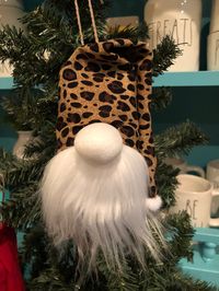 Excited to share this item from my #etsy shop: Christmas Gnome Ornament - sassy leopard print - Christmas Decoration