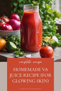 Craft your nutrient-packed sip with our Homemade V8 Juice Recipe! 🍅🥕 Skip the added sugars and preservatives. Click the link for a fresh recipe and a healthy alternative! #V8Juice #HomemadeRecipe #HealthyLiving