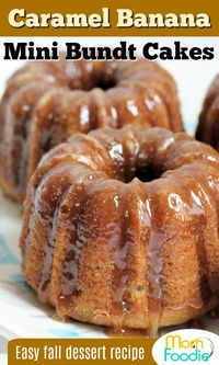 Caramel Banana Bundt Cakes