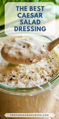 This homemade Healthy Caesar Salad Dressing recipe has all classic ingredients that yield creamy texture and umami flavors. It's amazing as a salad dressing, dip, or spread. This healthy Caesar dressing recipe is made with real food ingredients and has amazing flavor! Caesar Salad Dressing Recipe | Caesar Dressing | Homemade Caesar Salad Dressing