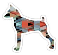 "Min Pin Colorful Geometric Pattern Silhouette Plaid" Stickers by TriPodDogDesign | Redbubble