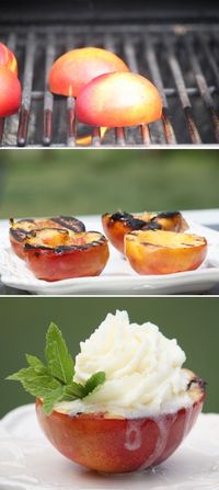 this is literally one of the best desserts. ever. grilled peaches/nectarines with ice cream (and caramel) on the top!!