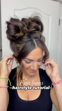 Space buns. Hair tutorial. Hairstyle inspo. Fun buns. Hairstyle tutorial. Hair video. Hairstyle how to. Tun hairstyle. Cute hairstyle. Easy hairstyle. Quick hairstyle. Simple hairstyle