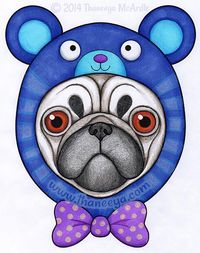 Cute Pug Coloring Page from Thaneeya McArdle's Hipster Coloring Book