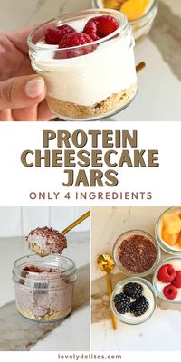 How to make high protein cheesecake jars. These Healthy High Protein Cheesecake Jars are made with just four simple ingredients, they’re quick to make and perfect for satisfying your sweet tooth. Customize them with your favorite toppings for a delicious and protein-packed treat anytime!