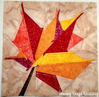 back of autumn leaf quilt block