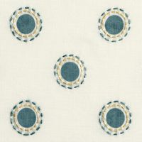 Chelsea Textiles | Dots in indigo with dashes in indigo/gold | Small…