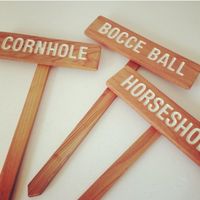 YARD GAME Signs, Party Signs, Wedding Game Signs, Family Reunion, BBQ, Bocce Ball, Croquet, Cornhole