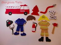 Storybook Felts Felt My Little Fireman / Paramedic Dress Up Clothing Set 18PCS Made To Order