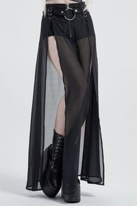 Feeling Hot with our Black Punk Mesh Two-Piece Maxi Skirt * Design: Mesh * Black * Punk * Length: Maxi * Weight: 0.301 kg * Closure: Zipper * Decoration: Adjustable and removable buckle * You can pair it with a Steampunk vest and boots.