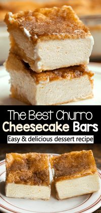 The Best Easy Churro Cheesecake Bars