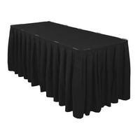 14 ft. Accordion Pleat Black Table Skirt Polyester | Wedding Table Skirts