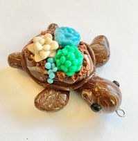 Excited to share this item from my #etsy shop: Turtle keychain charm #aquatic #charm #keychain #flowers #handmade #clay #succulents #seaturtle