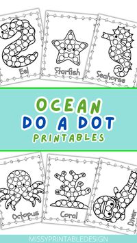 Free Ocean Do A Dot Marker Printables - MissyPrintableDesign