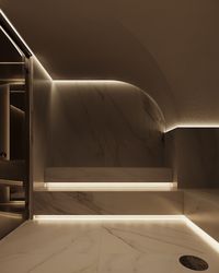 The centerpiece of our spa zone is the hammam, where we’ve thoughtfully incorporated hidden lighting to accentuate its curved forms and highlight the architectural nuances of the design. This subtle illumination not only enhances the serene ambiance but also showcases the meticulous attention to detail that defines the space. ✨💆‍♂️ Design by #artpartnerarchitects #SpaDesign #LuxuryWellness #ArchitecturalElegance #InteriorLighting #CuratedSpaces