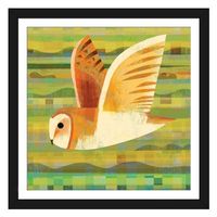 In Barn Owl Flying by Gareth Lucas framed art print arrives ready to hang, with hanging accessories included. We print on a heavyweight, textured fine art paper and leave a thin white border to surround the image. A premium Acrylite clear-coat is applied to the plexiglass to reduce glare and still provide a crystal clear view of the artwork. Your choice of hardwood frame (black or white with matte lacquer finish, natural wood, or mottled gold with textured metallic finish) completes this framed