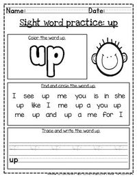 Pre-K & Kindergarten Sight Word Practice Color Find Trace Write (Set 4)