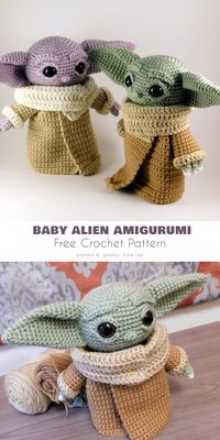 Baby Yoda and Space Pod Free Crochet Patterns